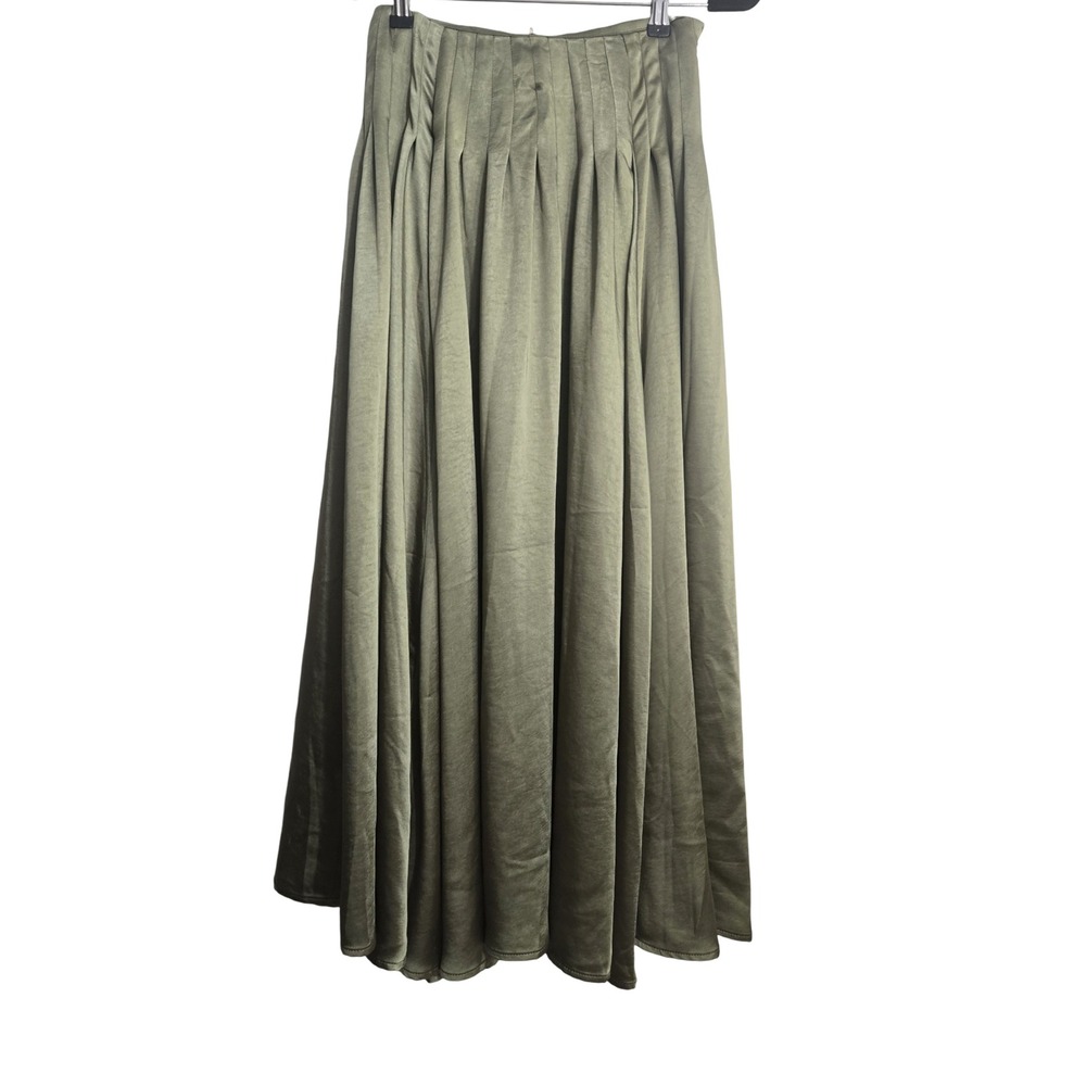 Lace Made Green Pleated High Waist Skirt NWT Size Medium Cottagecore